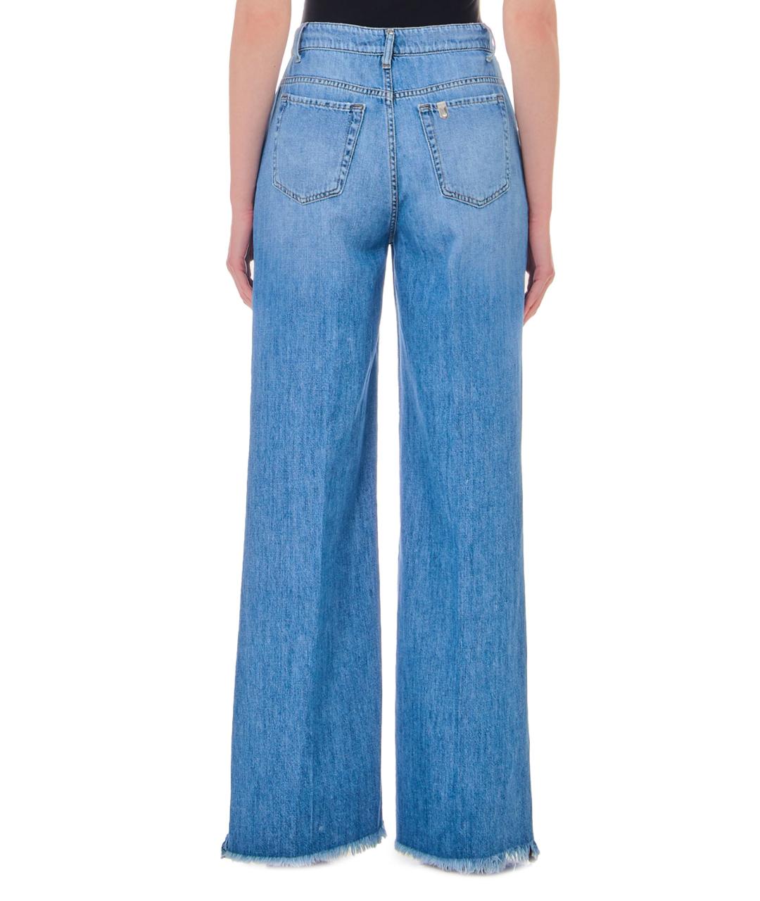 LIU JO Голубые хлопковые прямые джинсы, фото 2