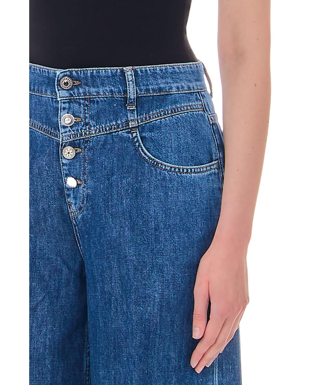 LIU JO Синие хлопковые прямые джинсы, фото 3