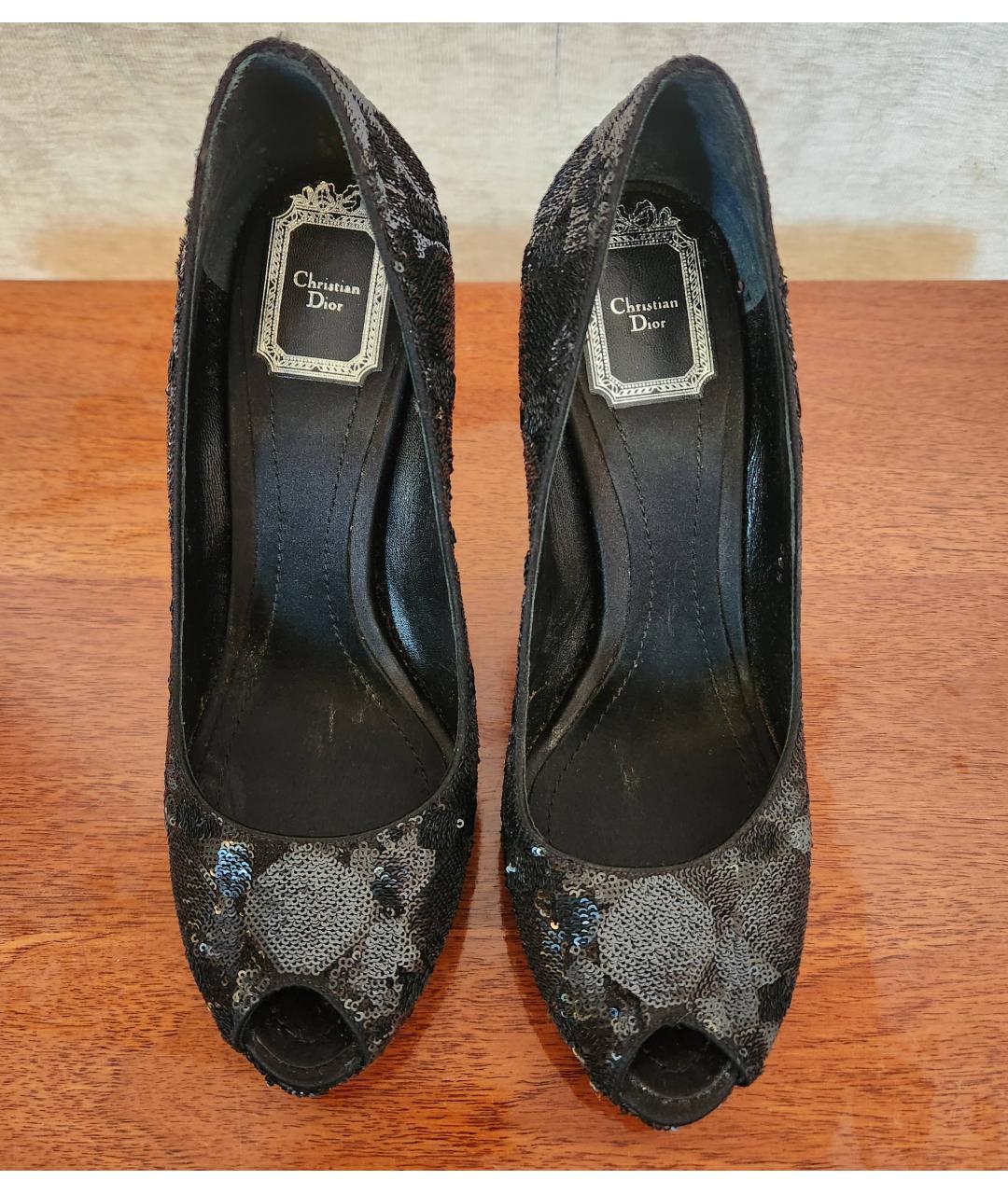 CHRISTIAN DIOR Черные текстильные туфли, фото 2