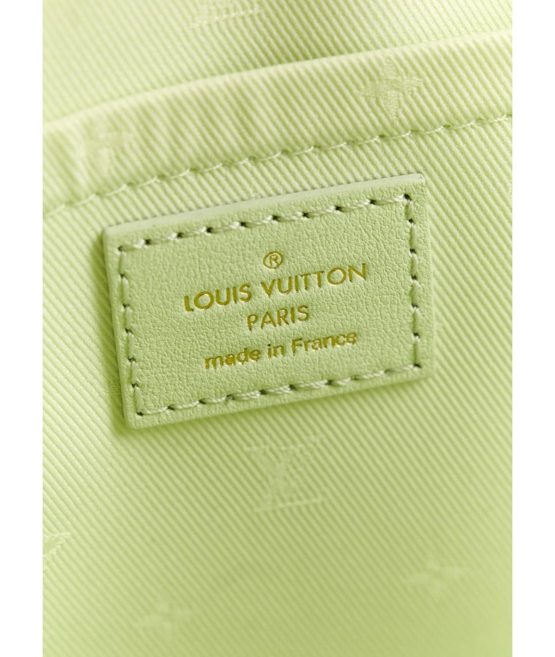 LOUIS VUITTON PRE-OWNED Зеленая кожаная сумка с короткими ручками, фото 6