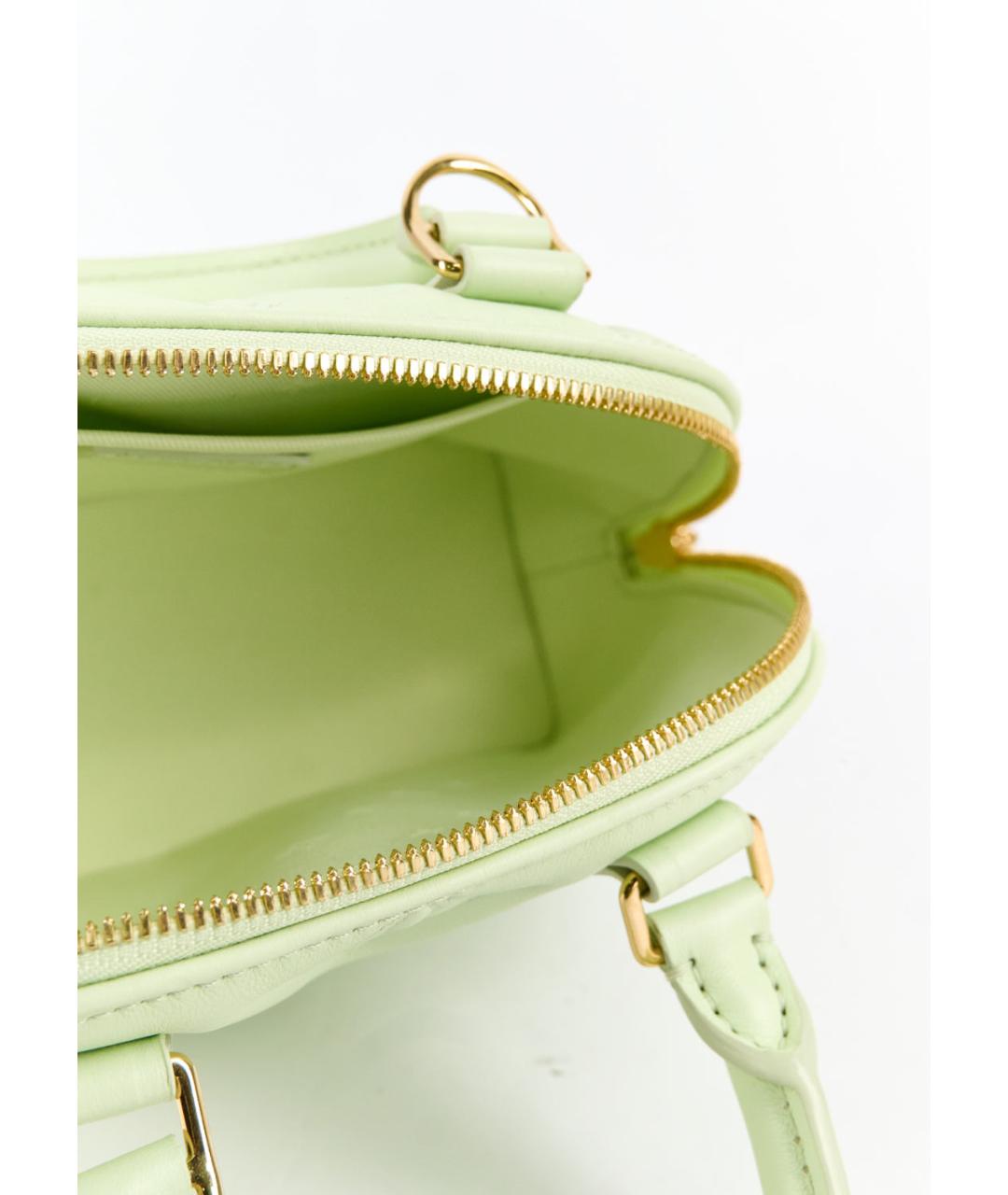 LOUIS VUITTON PRE-OWNED Зеленая кожаная сумка с короткими ручками, фото 4