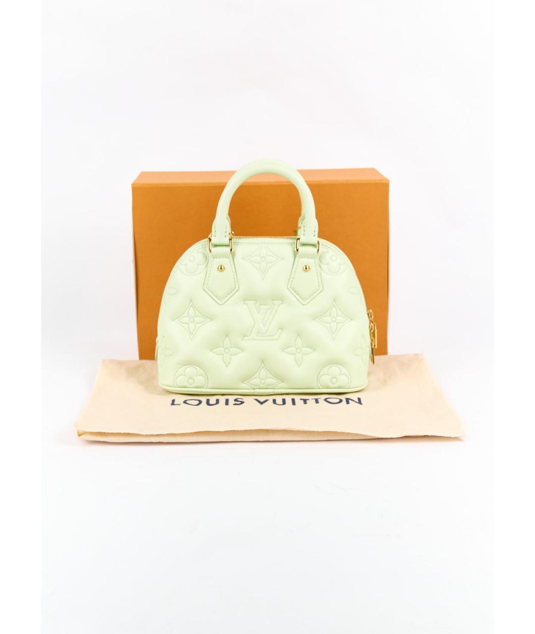 LOUIS VUITTON PRE-OWNED Зеленая кожаная сумка с короткими ручками, фото 7