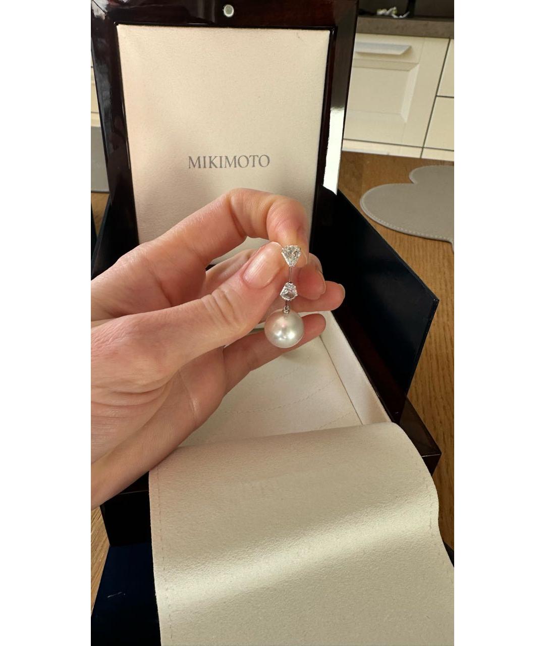 Mikimoto Белые жемчужные серьги, фото 2