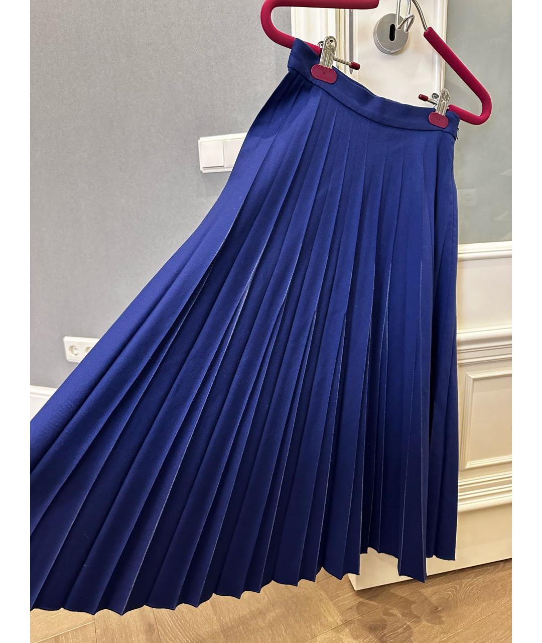 BOTTEGA VENETA Синяя хлопковая юбка макси, фото 5