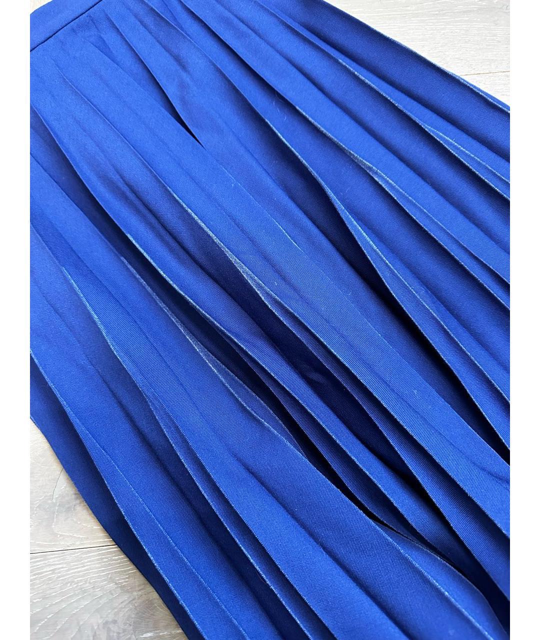 BOTTEGA VENETA Синяя хлопковая юбка макси, фото 4