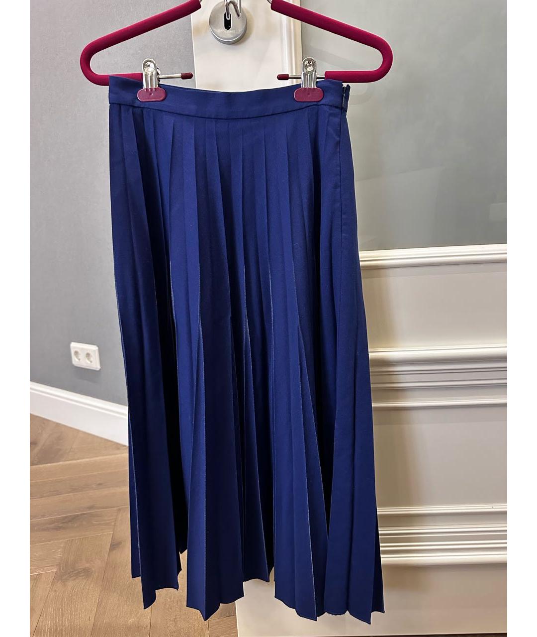 BOTTEGA VENETA Синяя хлопковая юбка макси, фото 7