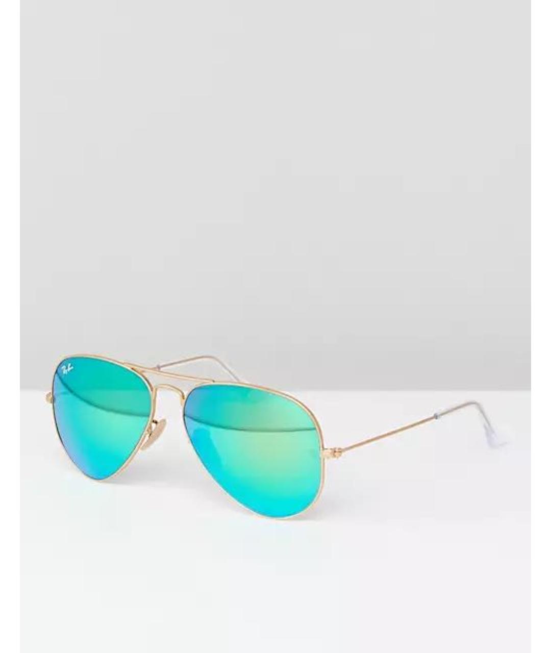 RAY BAN Зеленые металлические солнцезащитные очки, фото 2