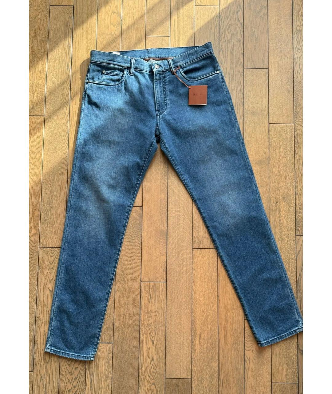 LORO PIANA Синие хлопковые джинсы скинни, фото 8