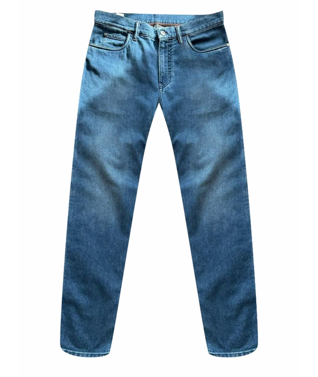 LORO PIANA Синие хлопковые джинсы скинни, фото 1