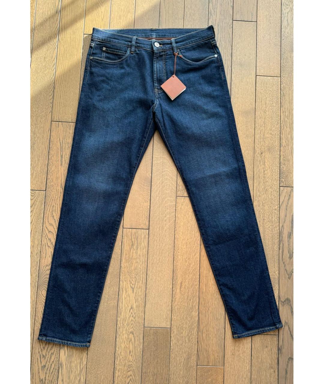 LORO PIANA Темно-синие хлопковые джинсы скинни, фото 9