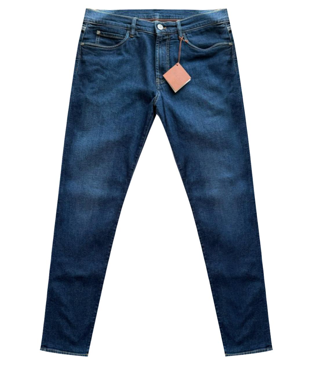 LORO PIANA Темно-синие хлопковые джинсы скинни, фото 1