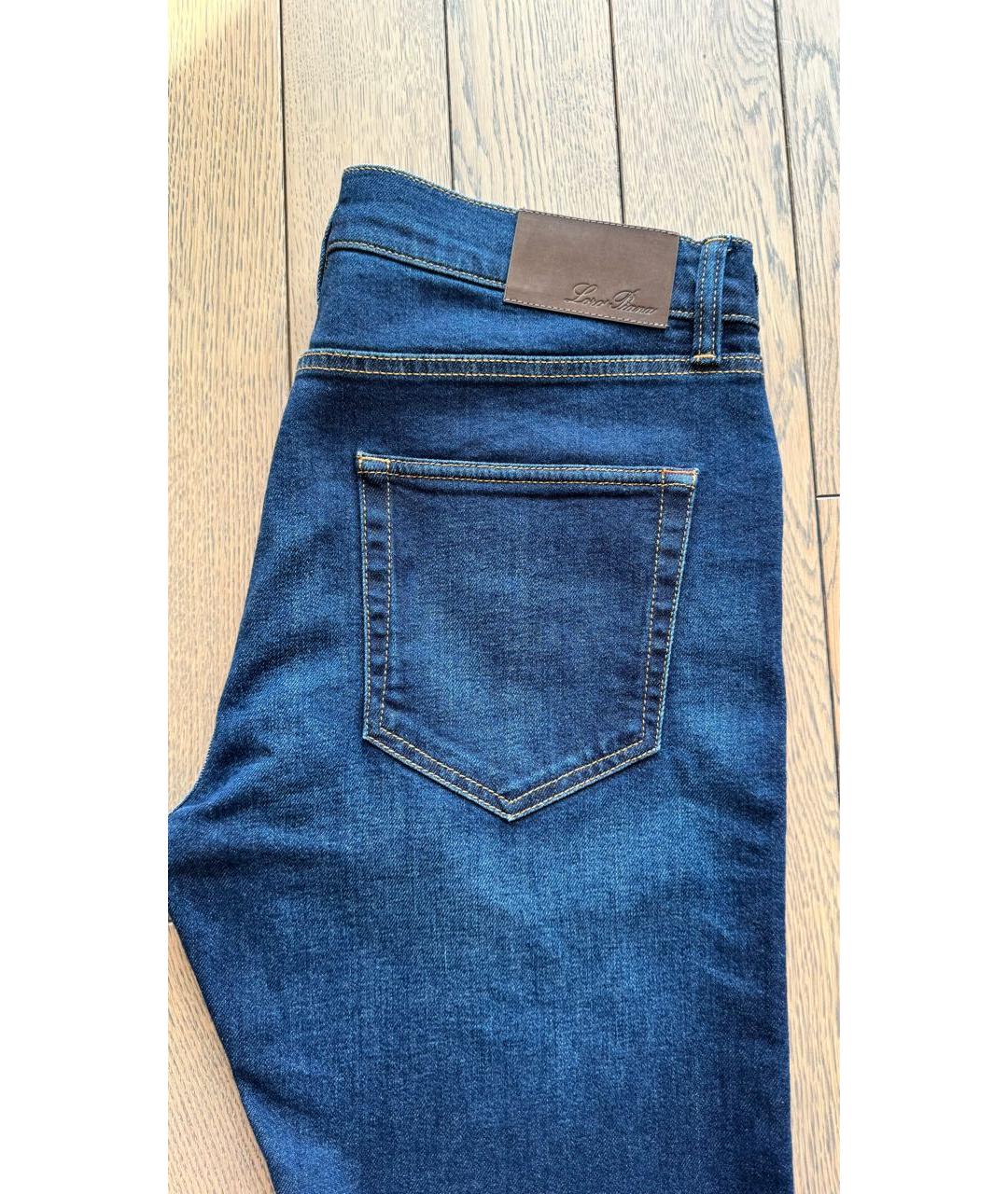 LORO PIANA Темно-синие хлопковые джинсы скинни, фото 3