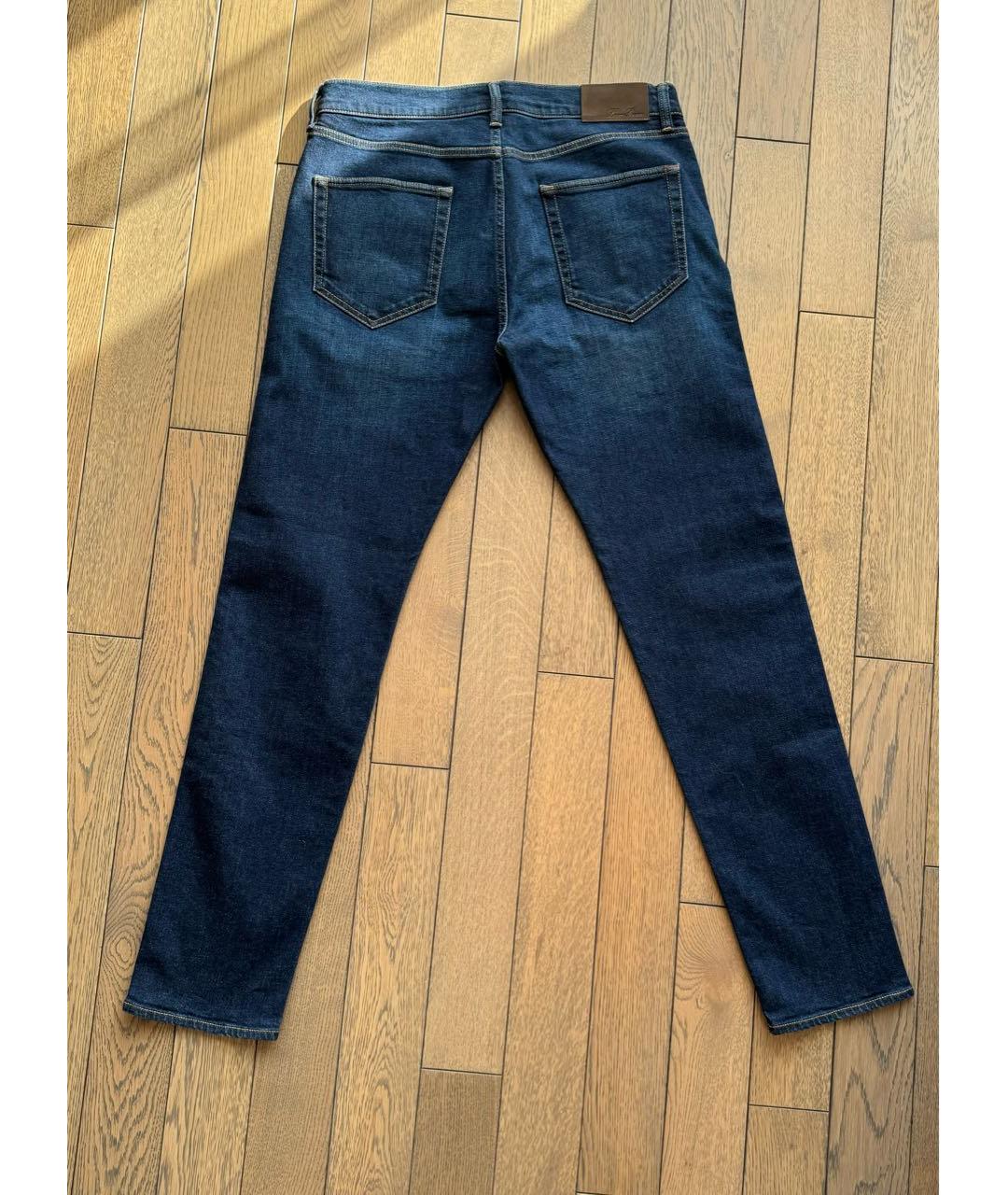 LORO PIANA Темно-синие хлопковые джинсы скинни, фото 8