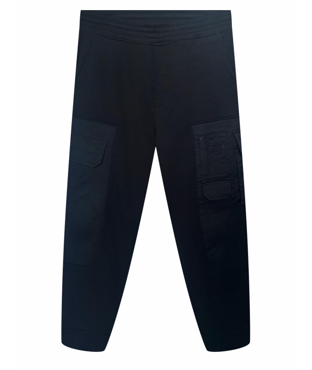 NEIL BARRETT Черные хлопко-эластановые повседневные брюки, фото 1