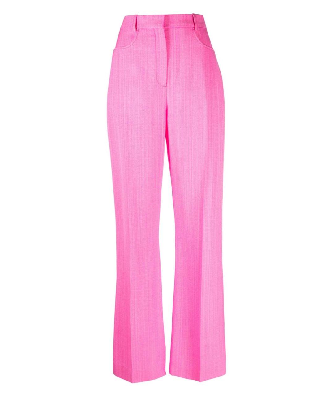 JACQUEMUS Розовые шелковые брюки широкие, фото 1