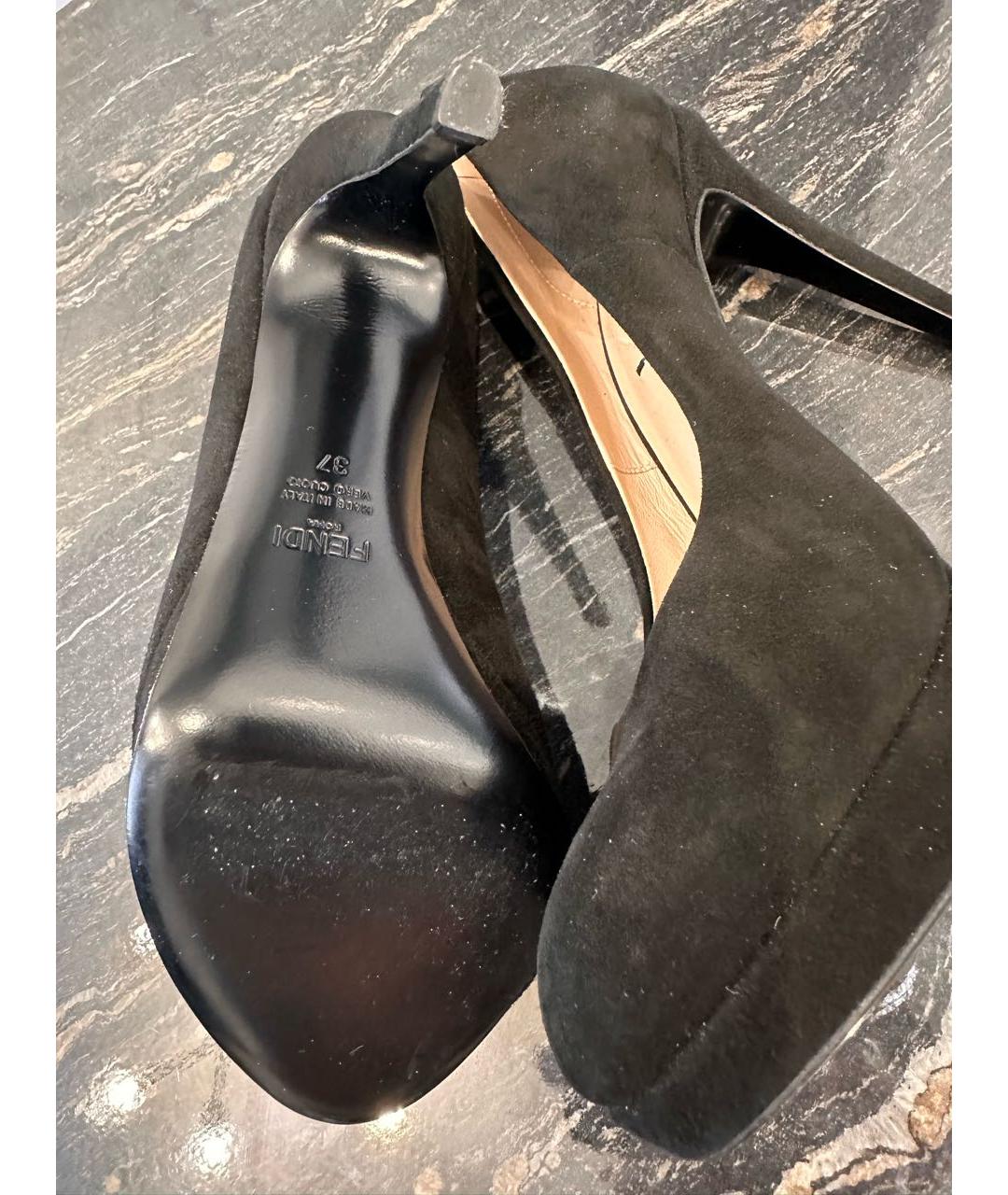 FENDI Черные замшевые туфли, фото 5