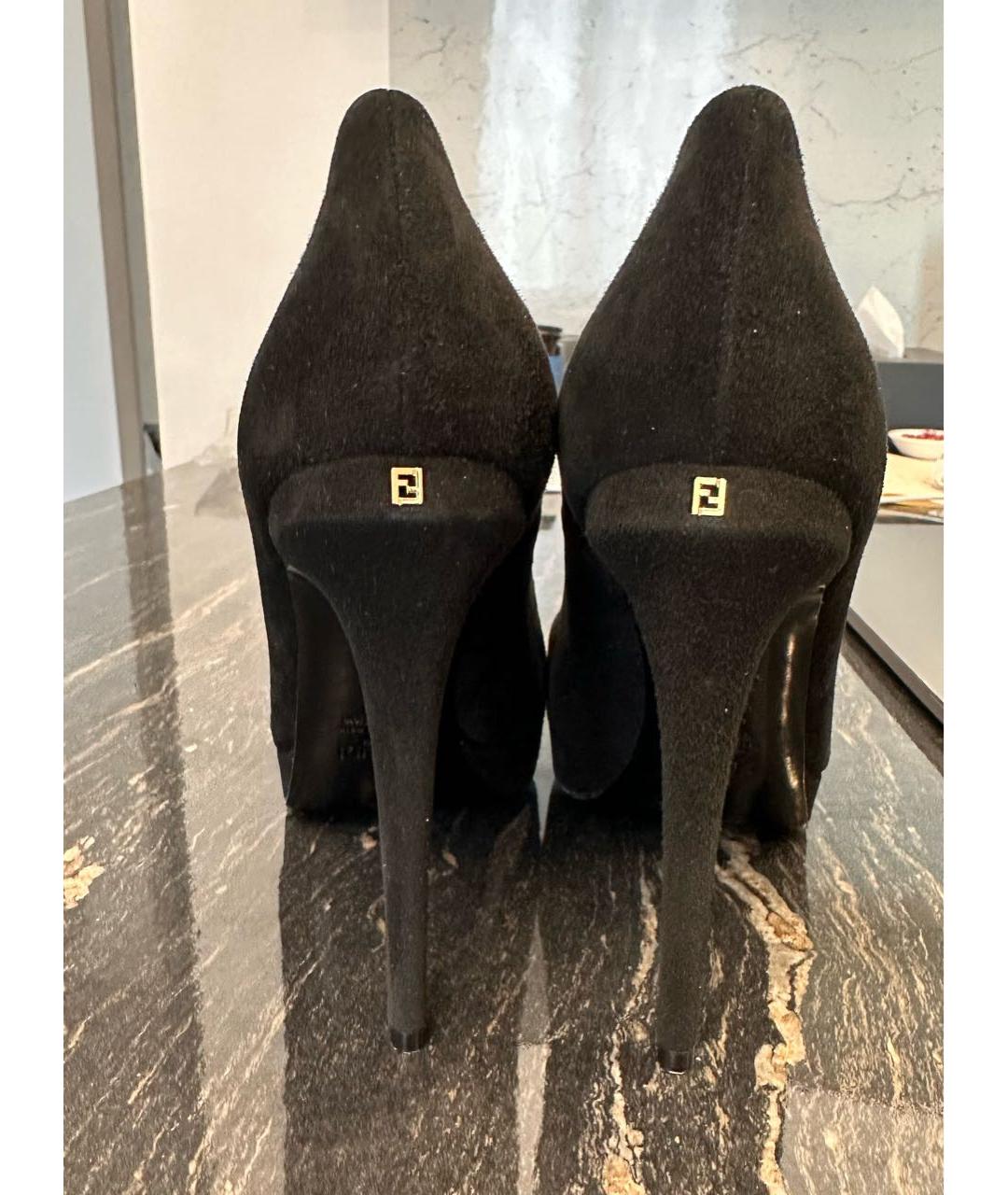 FENDI Черные замшевые туфли, фото 4