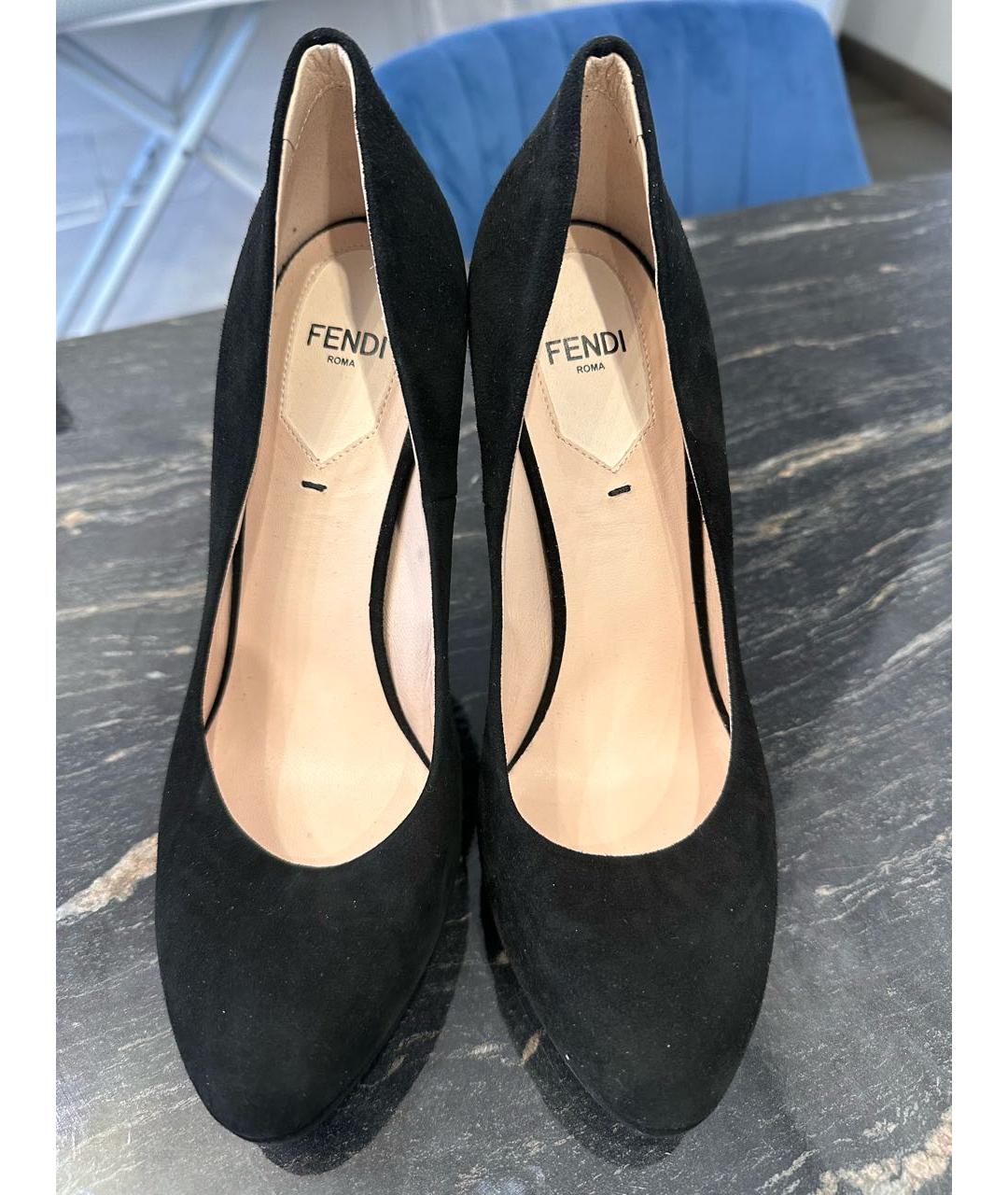 FENDI Черные замшевые туфли, фото 2