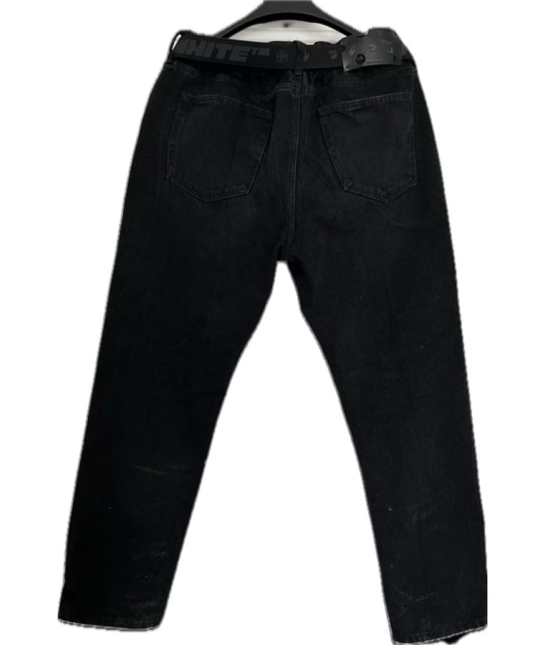 OFF-WHITE Черные хлопковые джинсы скинни, фото 2
