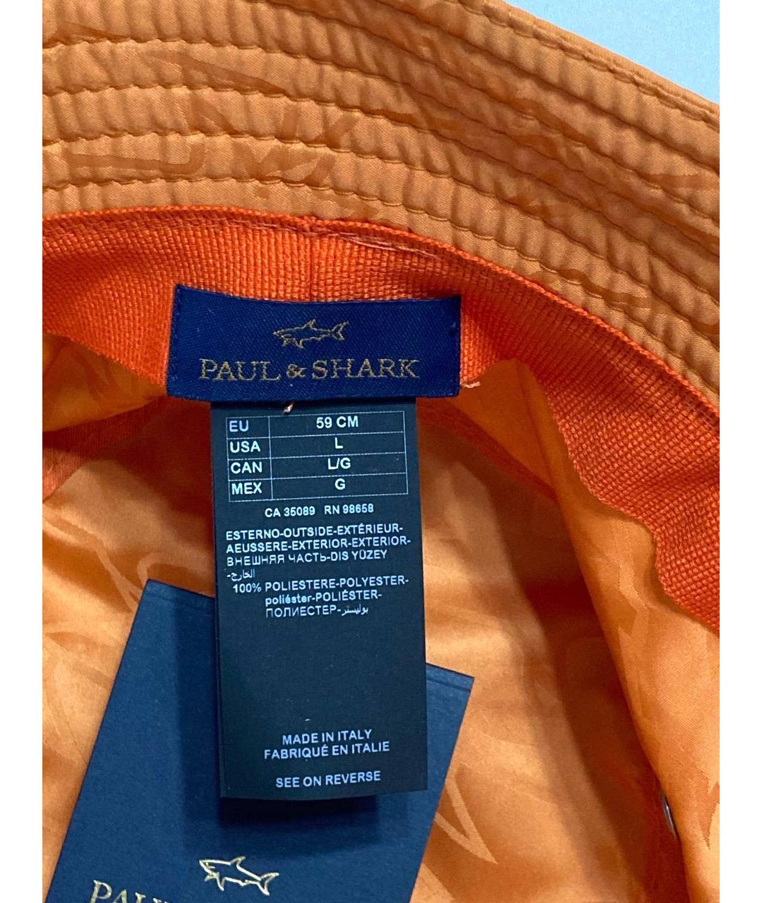PAUL & SHARK Оранжевая синтетическая шляпа, фото 8