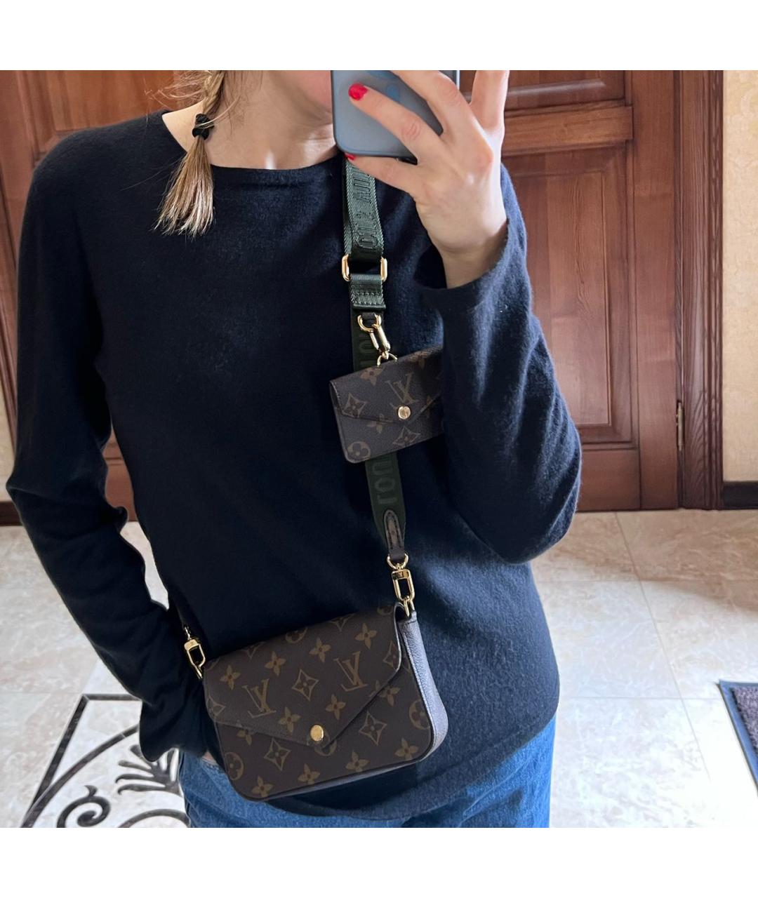 LOUIS VUITTON PRE-OWNED Коричневая кожаная сумка через плечо, фото 5