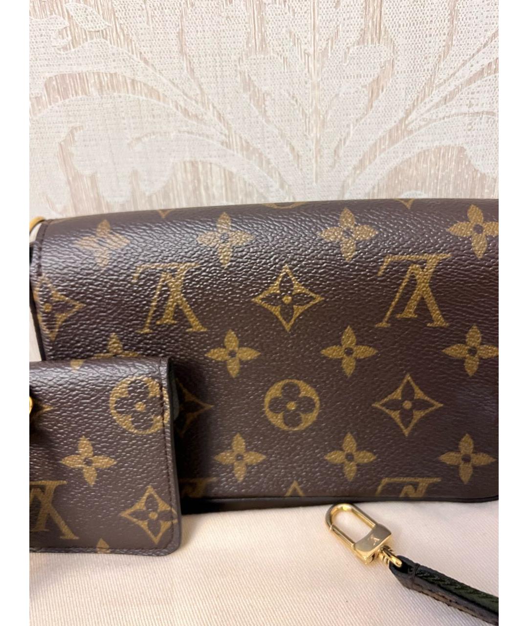 LOUIS VUITTON Коричневая кожаная сумка через плечо, фото 3