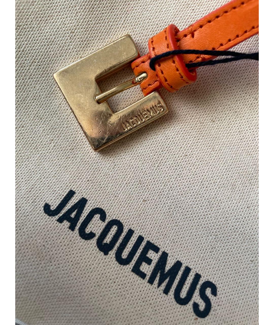 JACQUEMUS Оранжевый кожаный ремень, фото 7