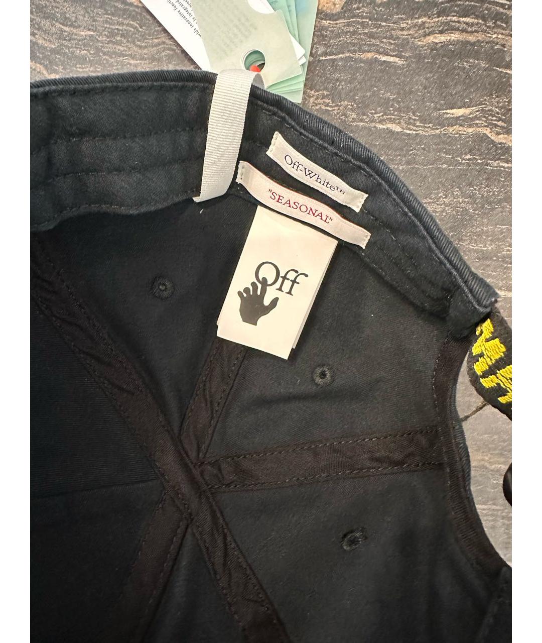 OFF-WHITE Черная хлопковая кепка/бейсболка, фото 6