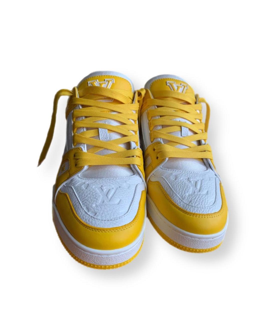 LOUIS VUITTON PRE-OWNED Желтые кожаные низкие кроссовки / кеды, фото 2
