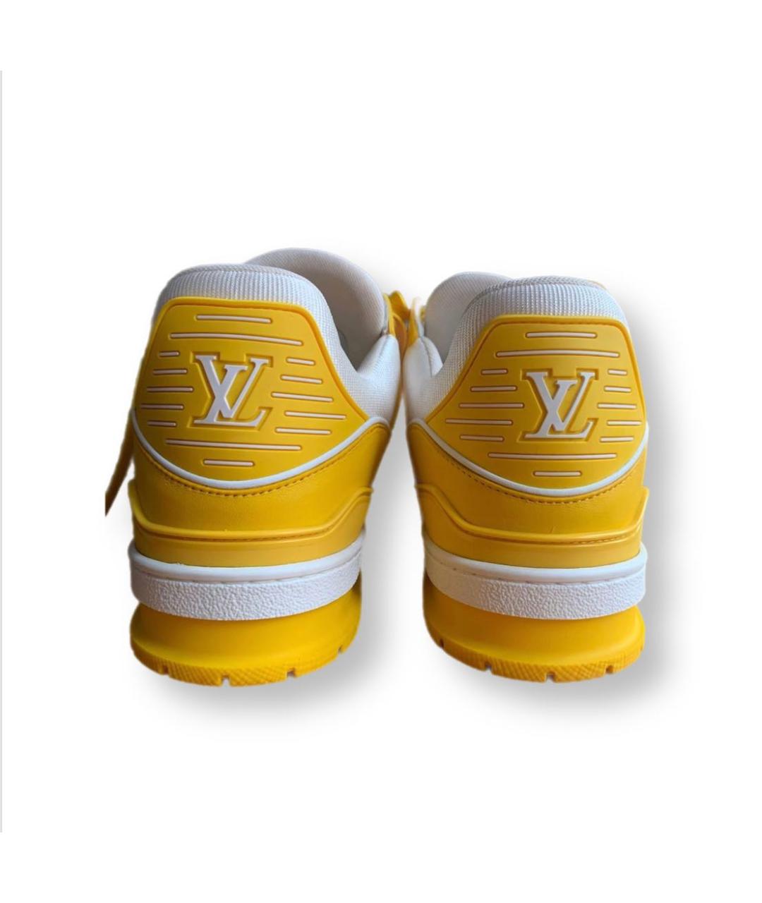 LOUIS VUITTON PRE-OWNED Желтые кожаные низкие кроссовки / кеды, фото 4