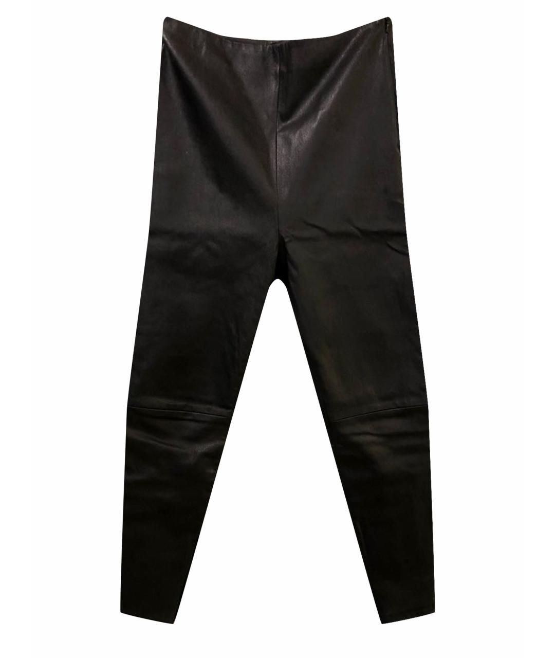 THE ROW Черные кожаные брюки узкие, фото 1