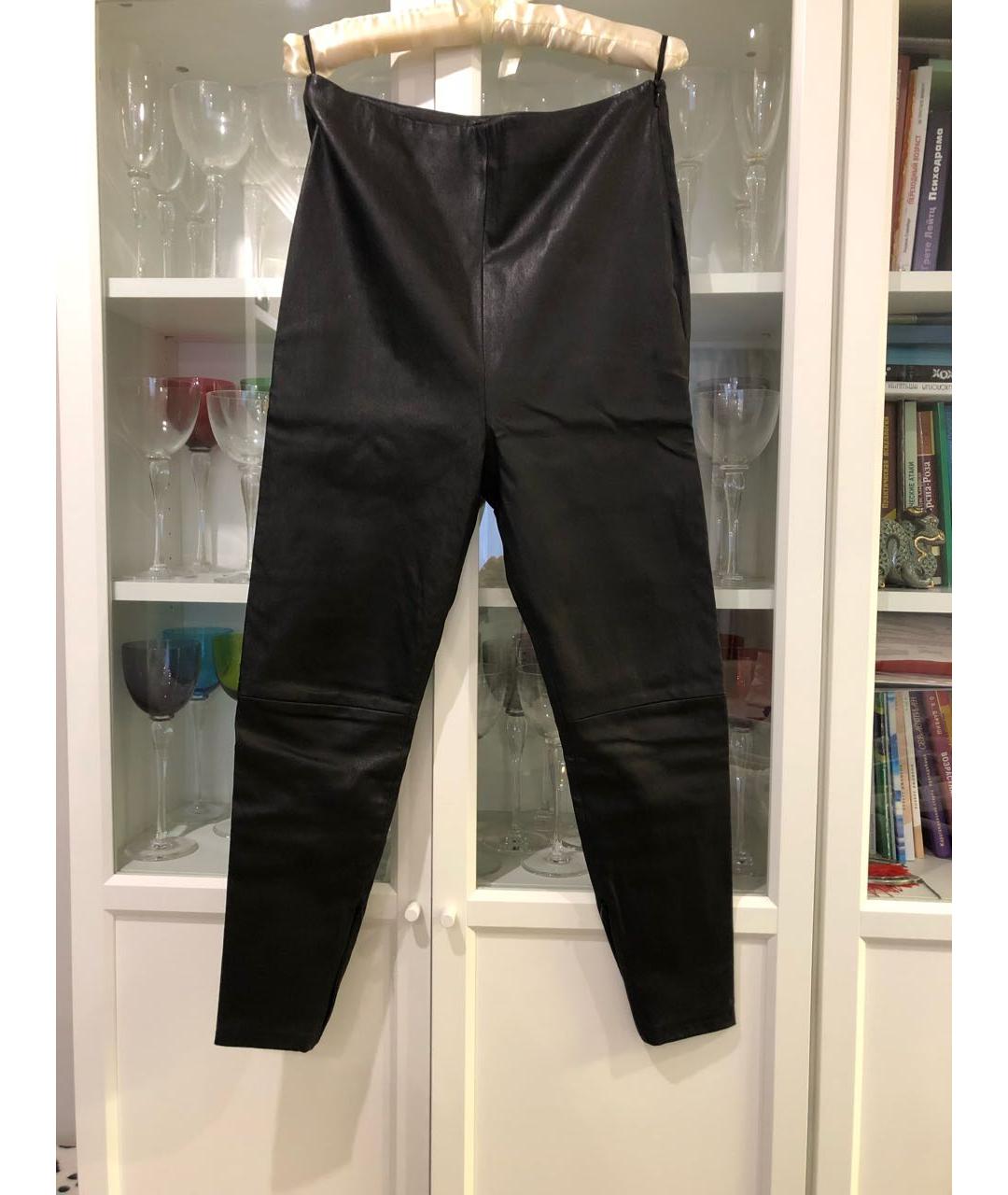 THE ROW Черные кожаные брюки узкие, фото 3
