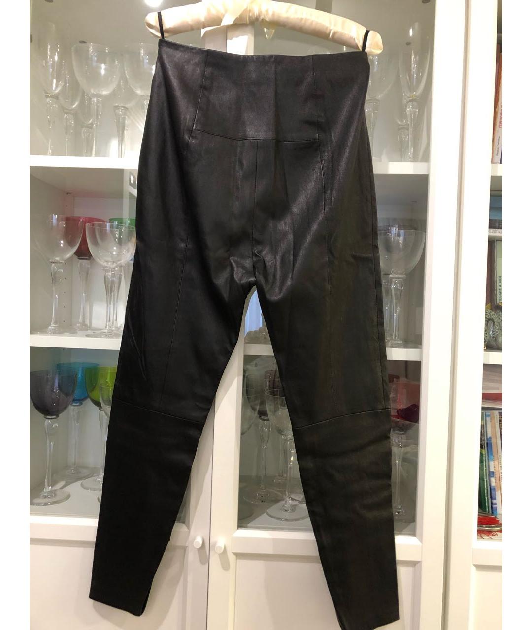THE ROW Черные кожаные брюки узкие, фото 2