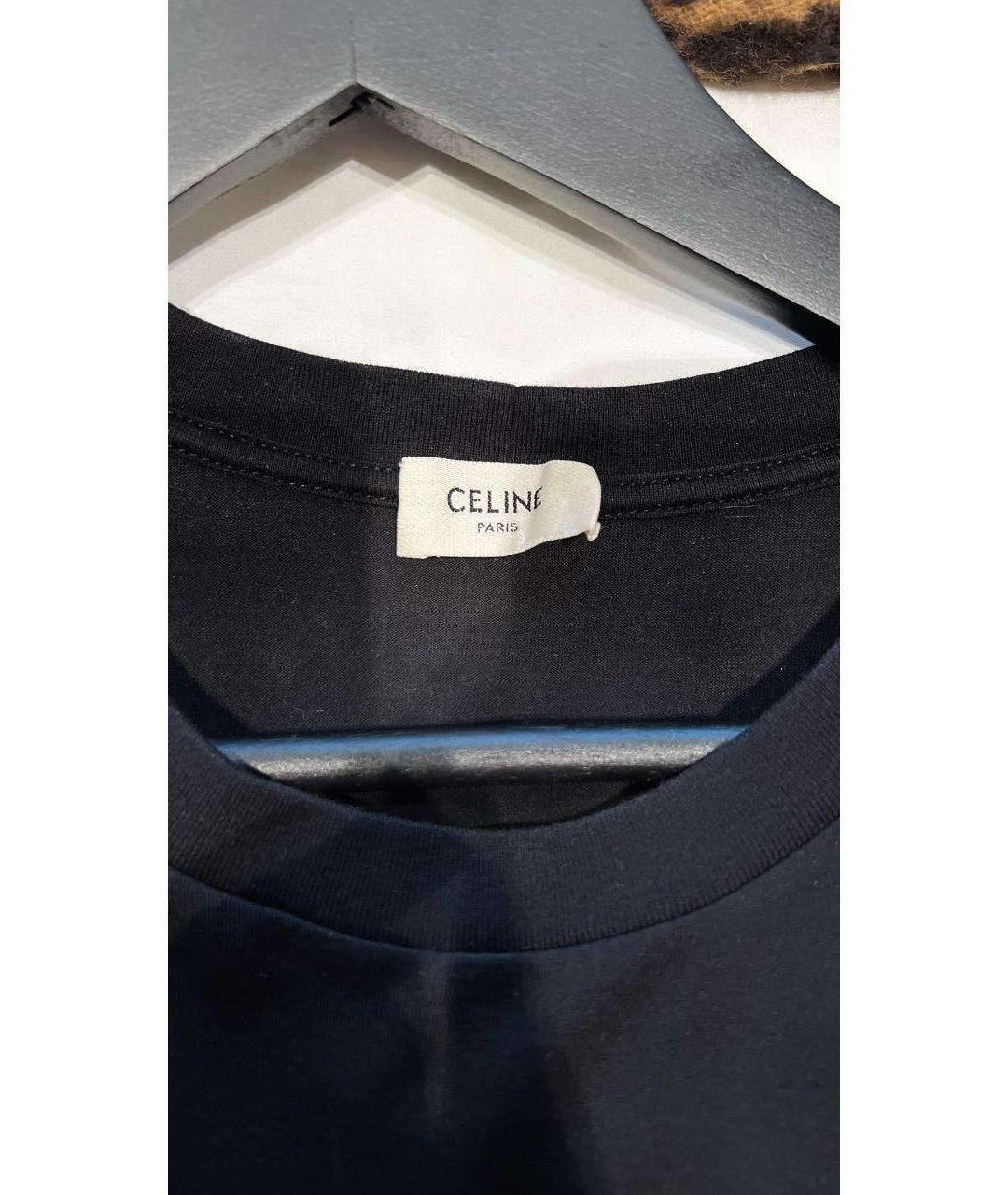 CELINE PRE-OWNED Черная хлопковая футболка, фото 6