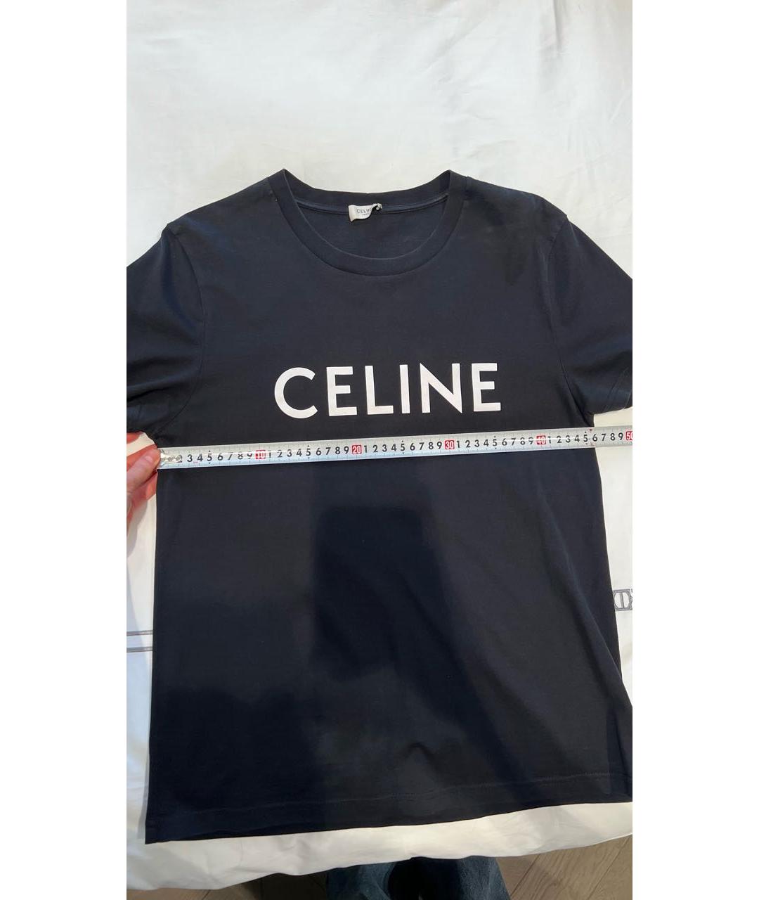 CELINE PRE-OWNED Черная хлопковая футболка, фото 4