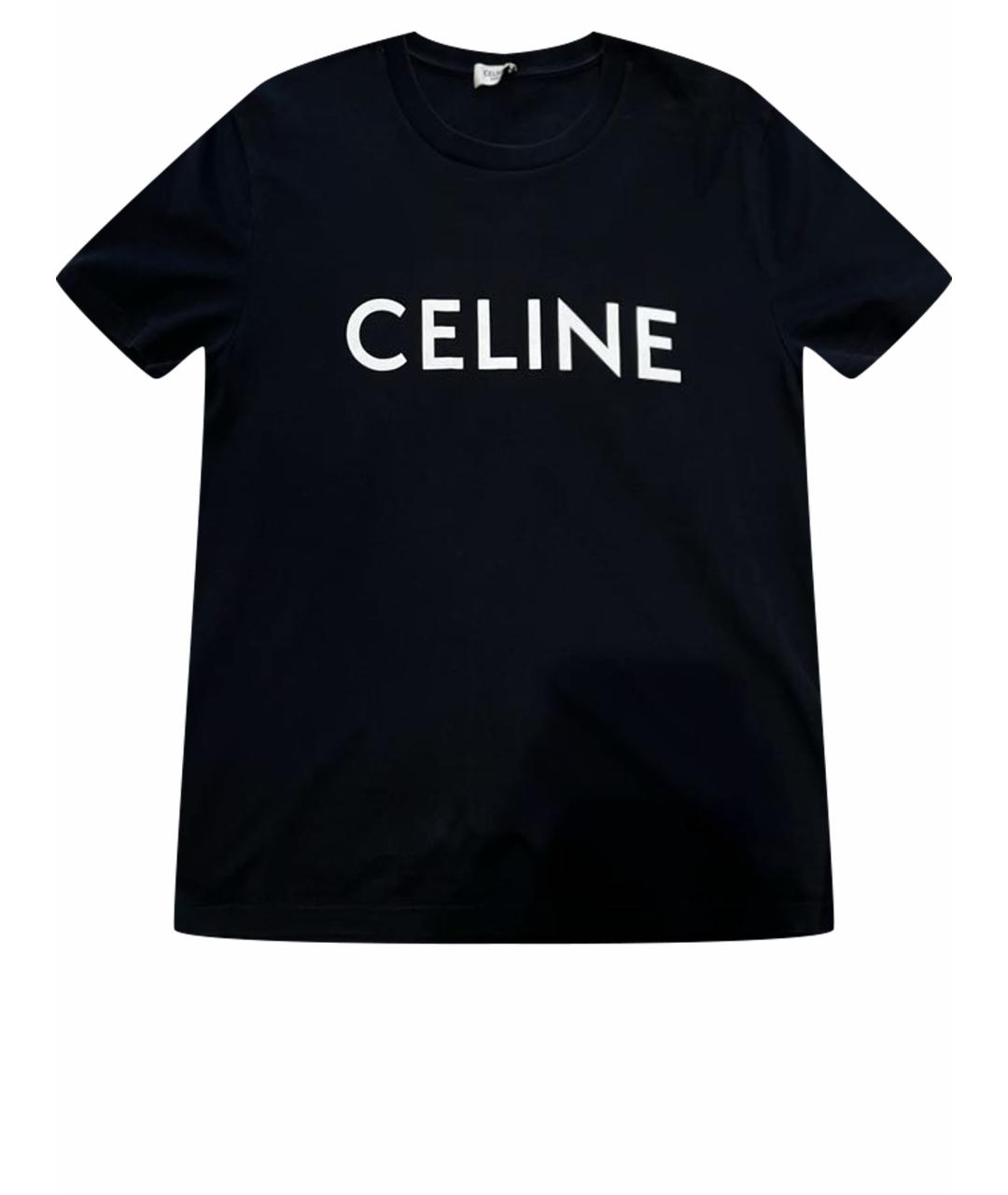 CELINE Черная хлопковая футболка, фото 1