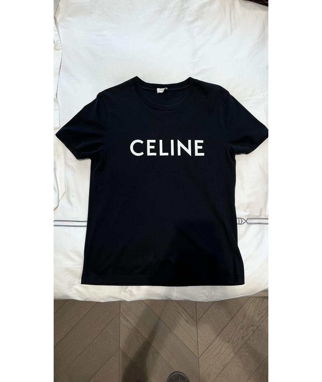 CELINE Черная хлопковая футболка, фото 9