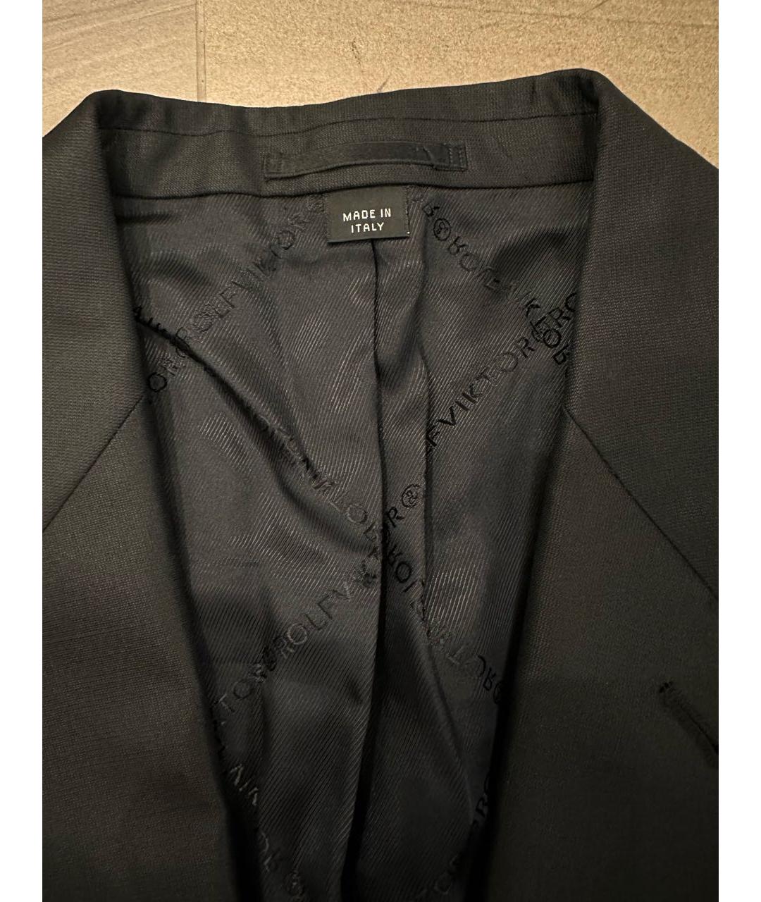 VIKTOR & ROLF Черный шерстяной пиджак, фото 3