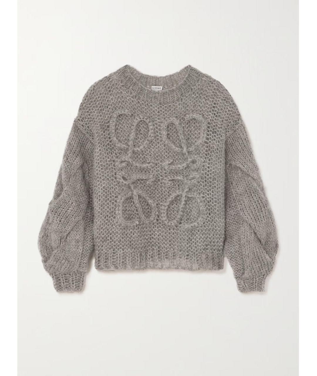 LOEWE Серый шерстяной джемпер / свитер, фото 5
