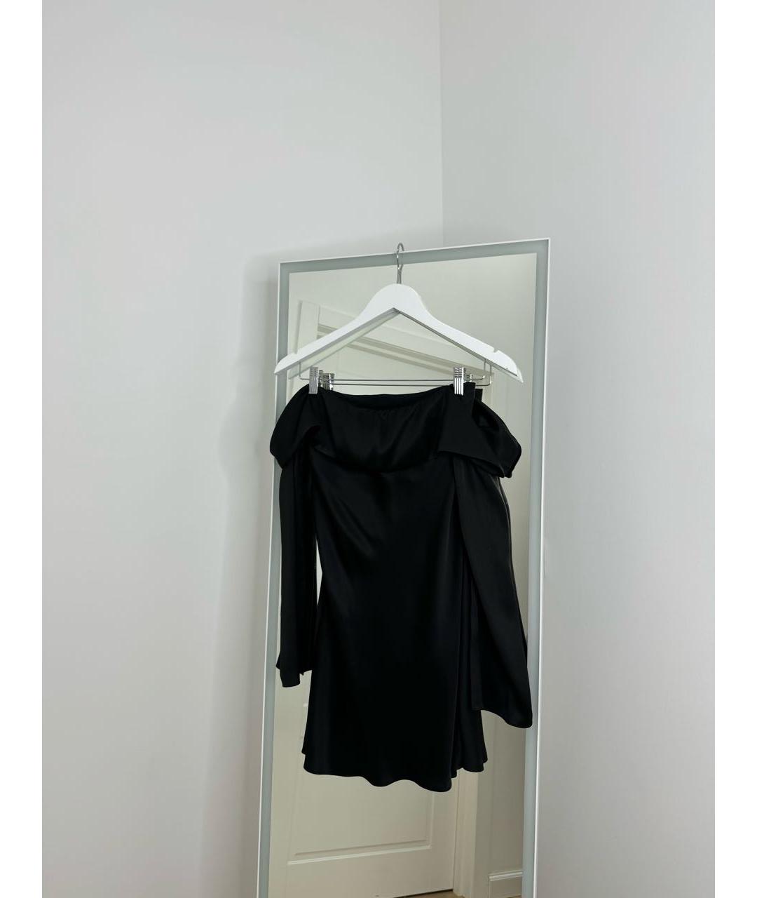 REFORMATION Черное ацетатное коктейльное платье, фото 4