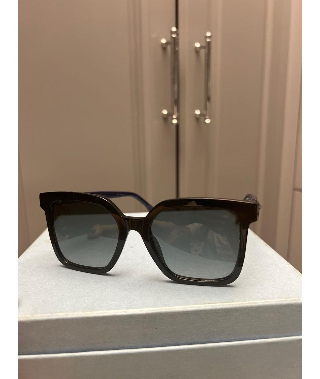 FENDI Темно-синие пластиковые солнцезащитные очки, фото 6