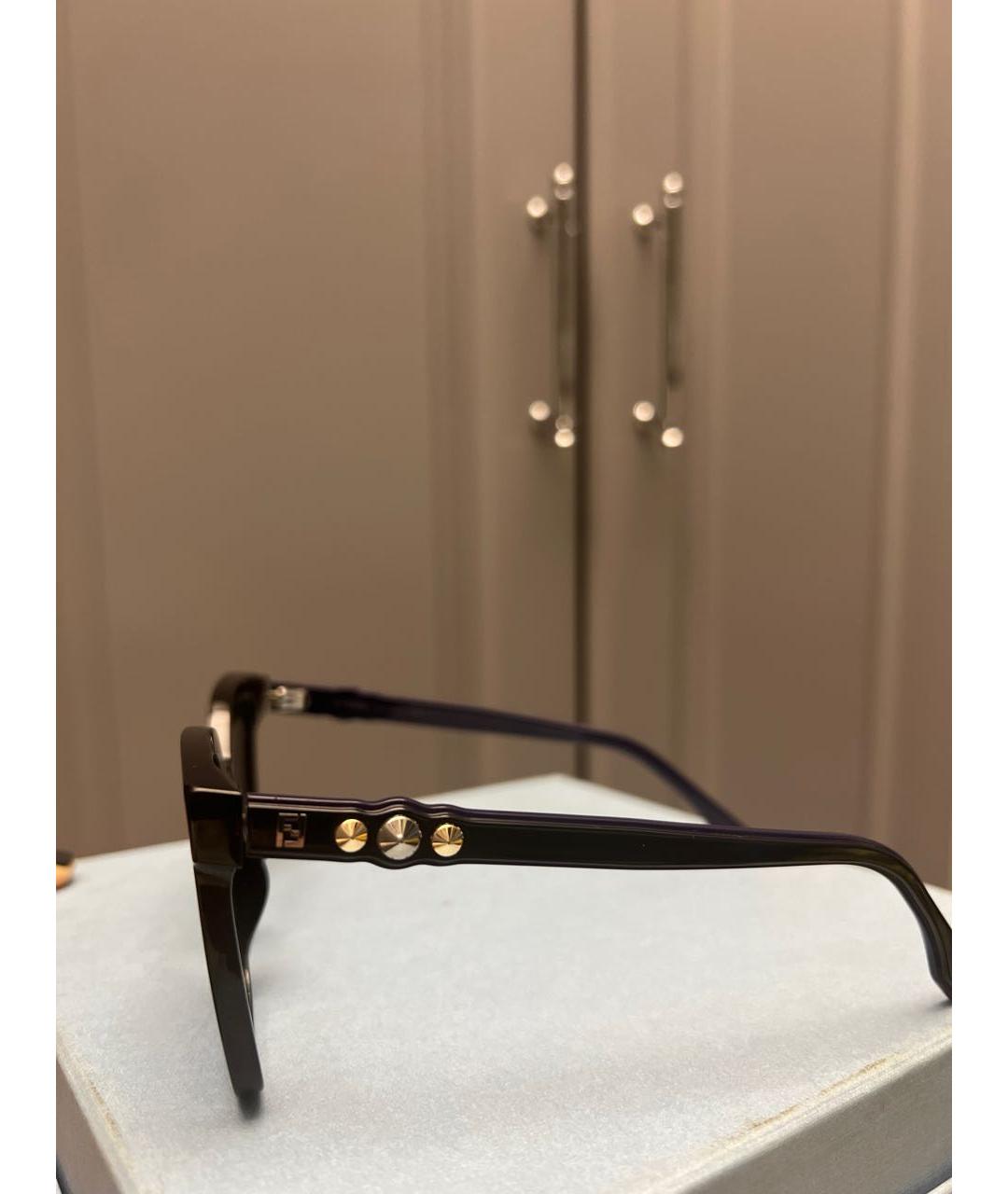 FENDI Темно-синие пластиковые солнцезащитные очки, фото 8