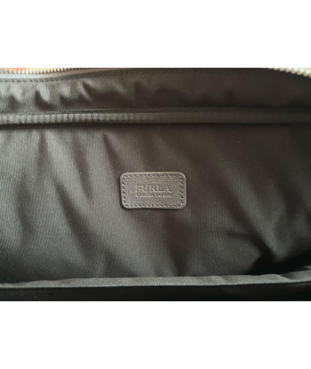 FURLA Серый кожаный портфель, фото 5