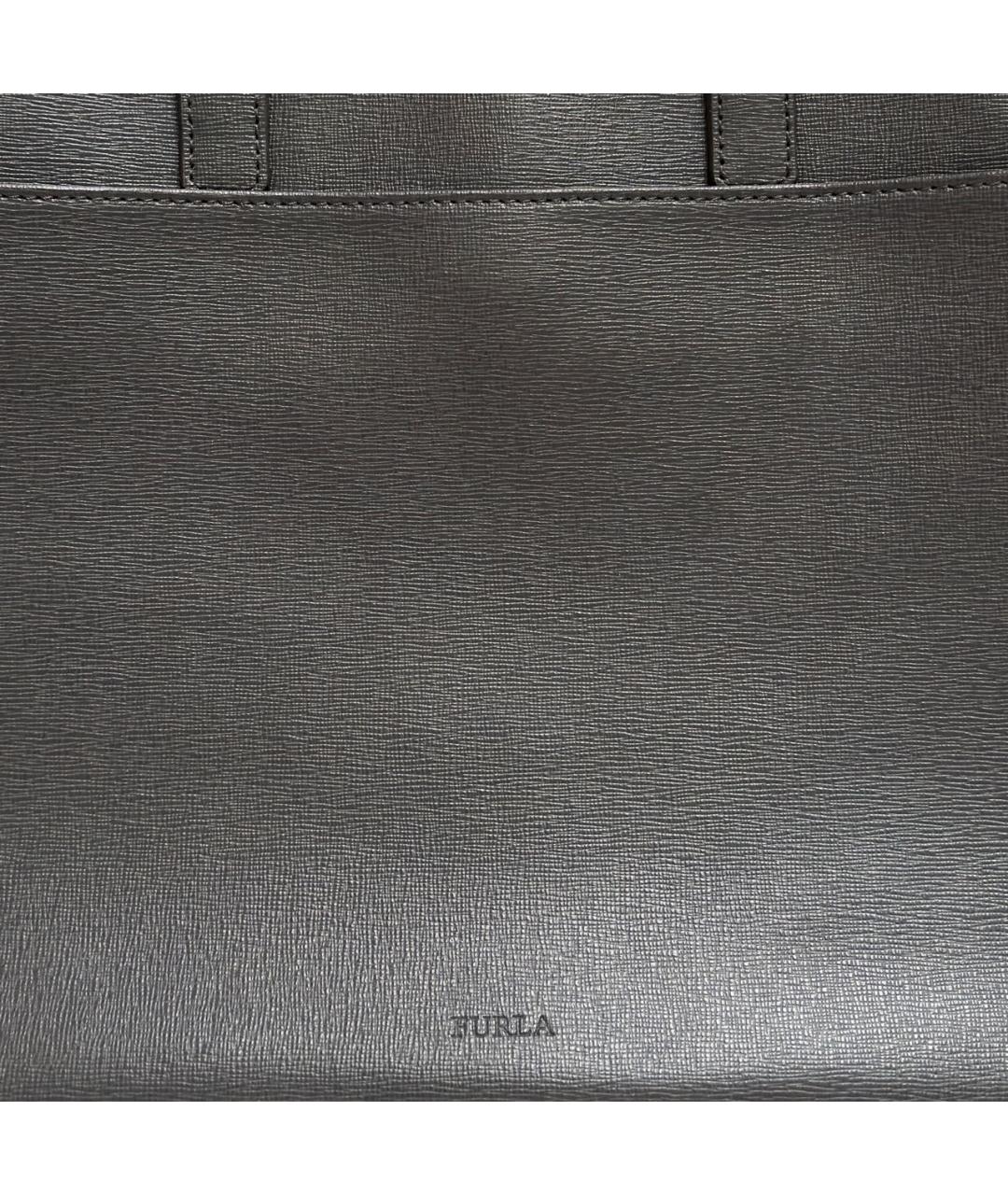FURLA Серый кожаный портфель, фото 8