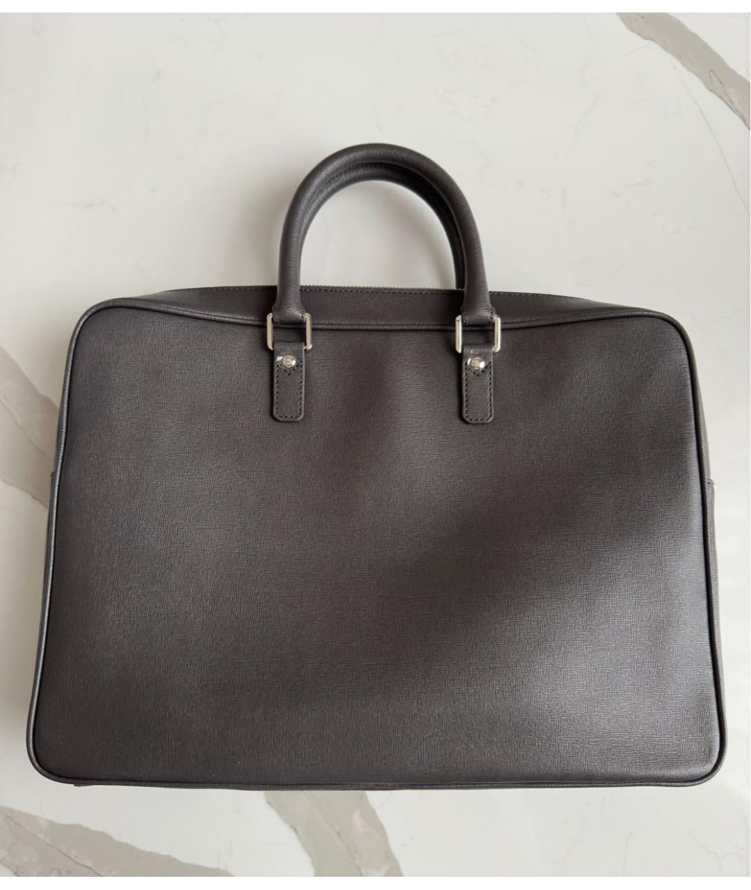 FURLA Серый кожаный портфель, фото 3