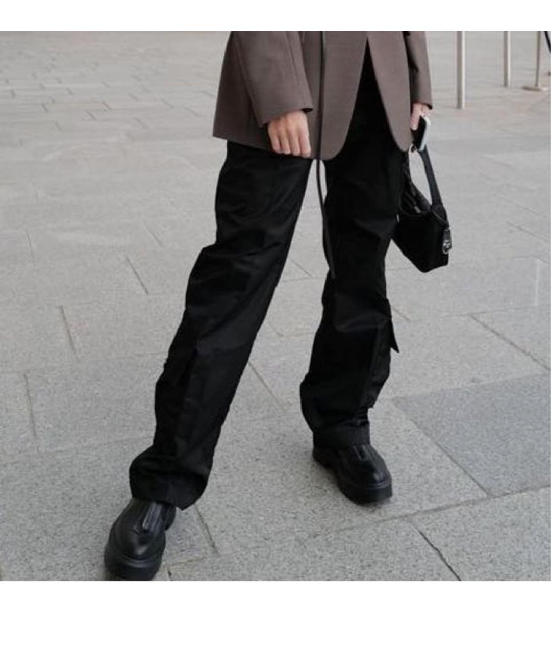 BOTTEGA VENETA Черные полиамидовые брюки широкие, фото 5