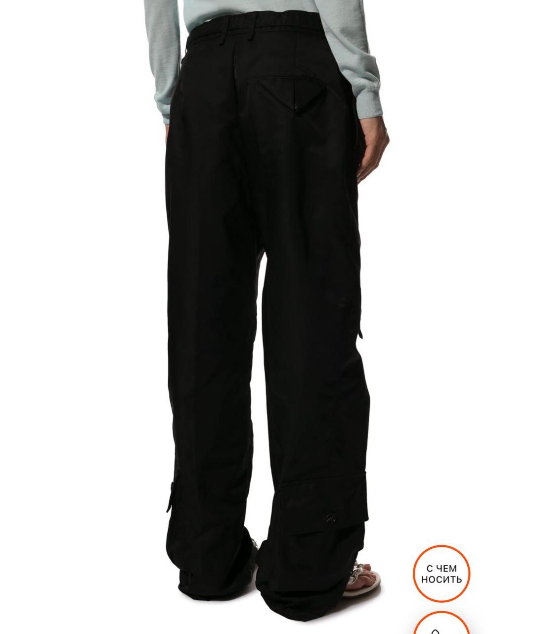 BOTTEGA VENETA Черные полиамидовые брюки широкие, фото 3