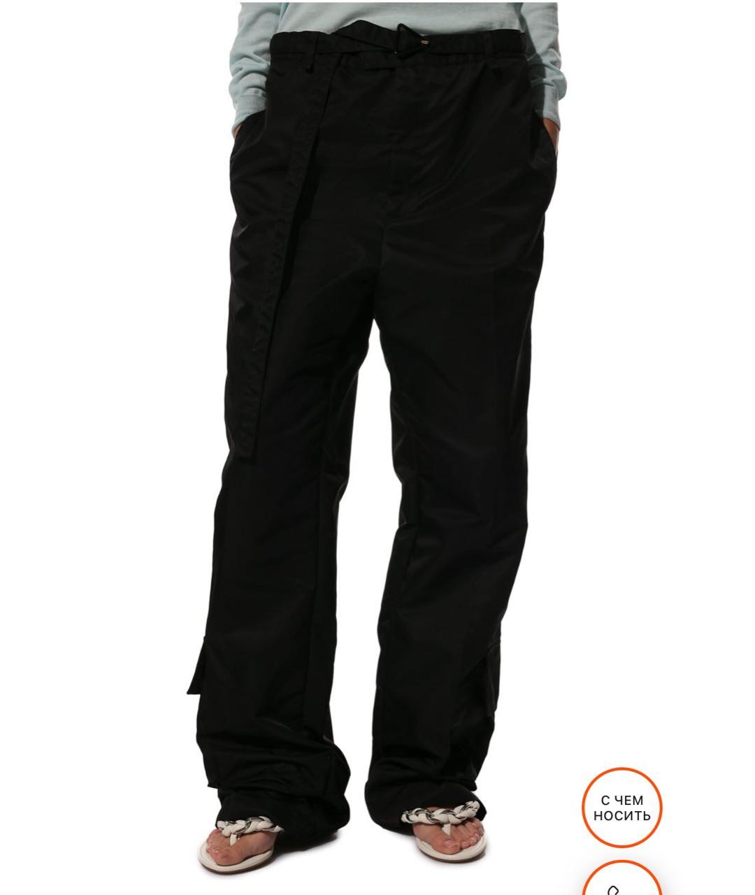 BOTTEGA VENETA Черные полиамидовые брюки широкие, фото 4