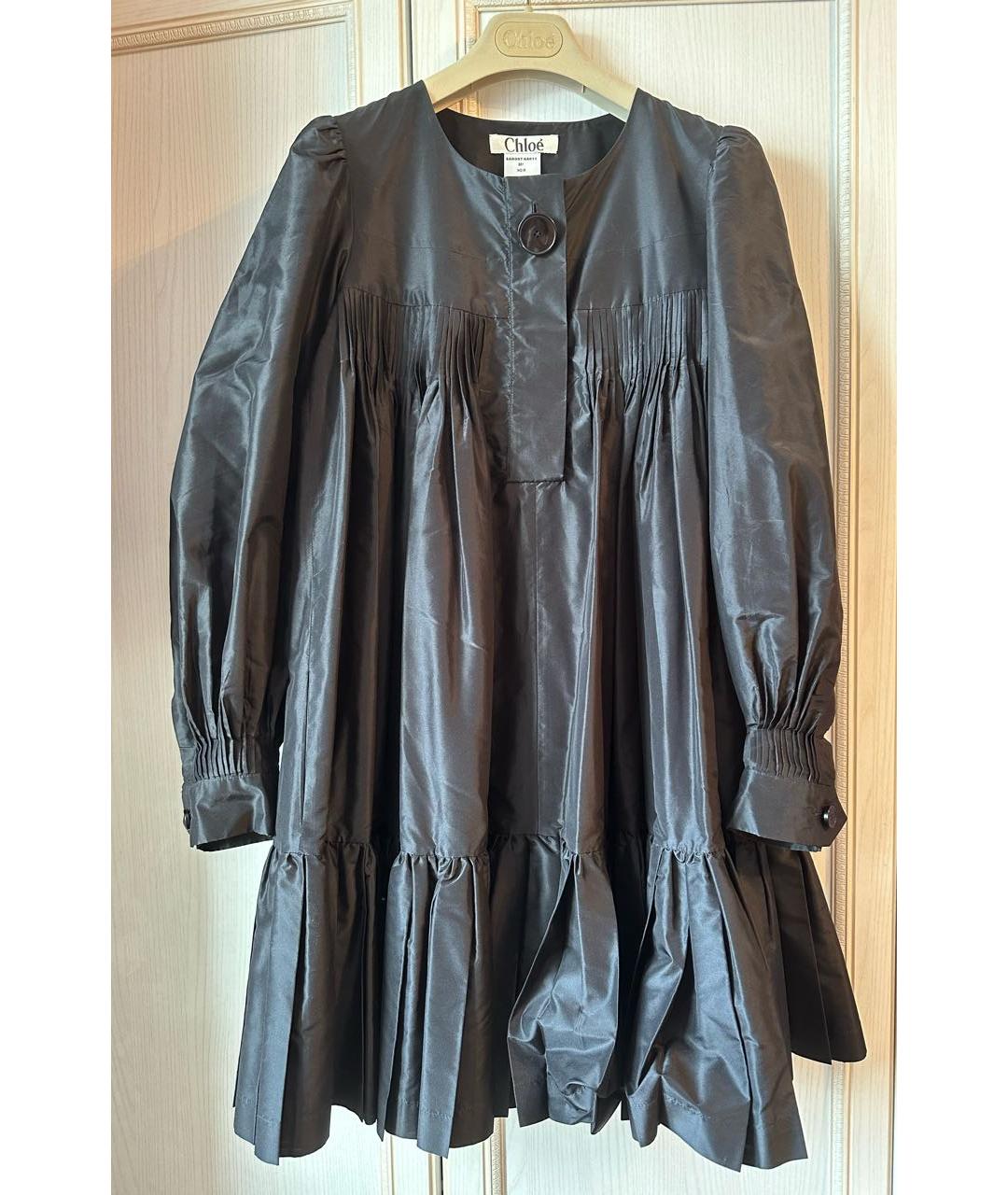 CHLOE Черное шелковое платье, фото 9