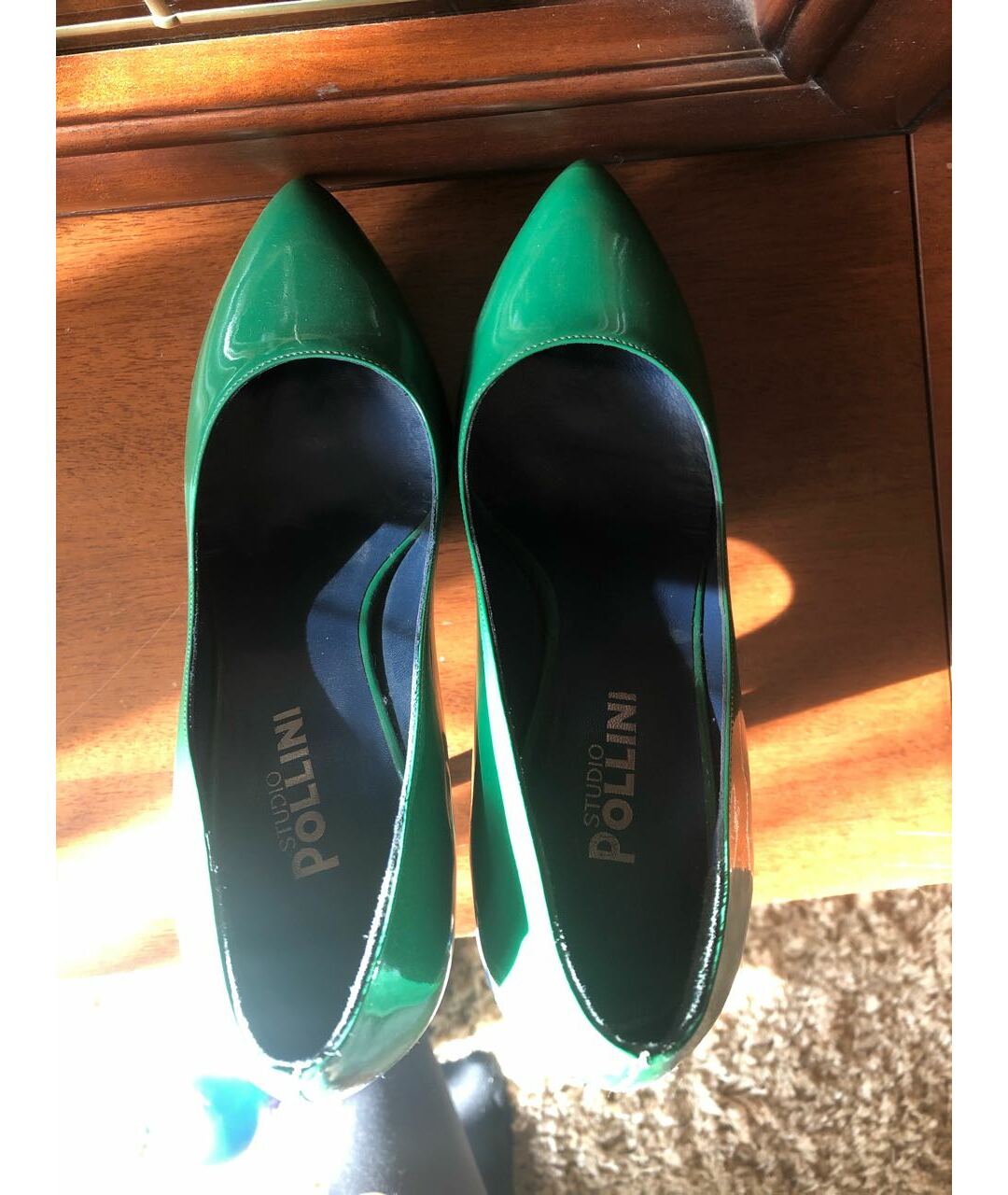 POLLINI Зеленые туфли из лакированной кожи, фото 3